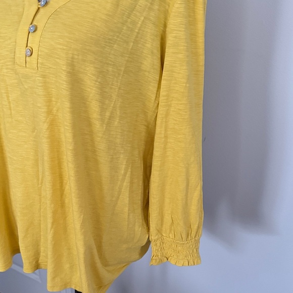 J. Jill Mustard Yellow Long Sleeve Top NWT Women’s size-L - Picture 2 of 10